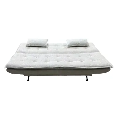 Invicta Sofa rozkładana JAZZ 3-osobowa tkanina szenilowa szampański beż 195cm / 47527