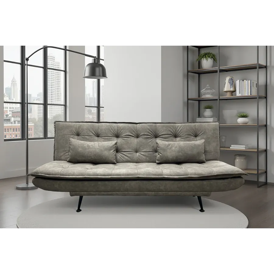 Invicta Sofa rozkładana JAZZ 3-osobowa mikrofibra taupe 195cm / 47526