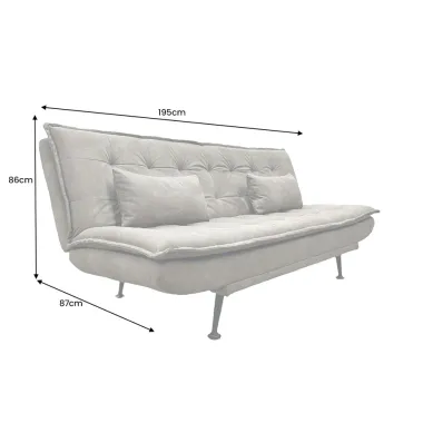 Invicta Sofa rozkładana JAZZ 3-osobowa mikrofibra taupe 195cm / 47526