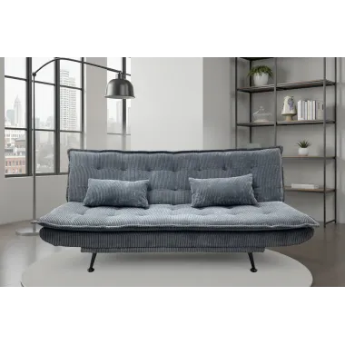 Invicta Sofa rozkładana JAZZ 3-osobowa szary sztruks 195cm / 47524