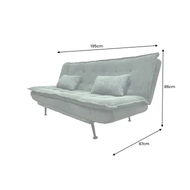 Invicta Sofa rozkładana JAZZ 3-osobowa zielony sztruks 195cm / 47523