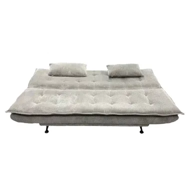 Invicta Sofa rozkładana JAZZ 3-osobowa jasnoszary sztruks 195cm / 47522