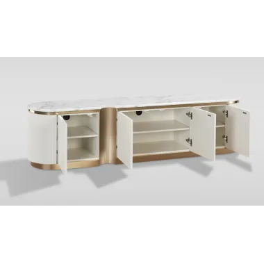 Livin Hill Stilig ST916F Komoda RTV białe ecru marmur MDF 200cm / ST916F