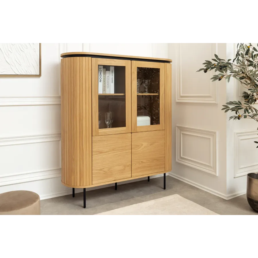 Invicta Witryna ATELIER naturalny fornir dębowy 120 x 140 x 40cm / 47454