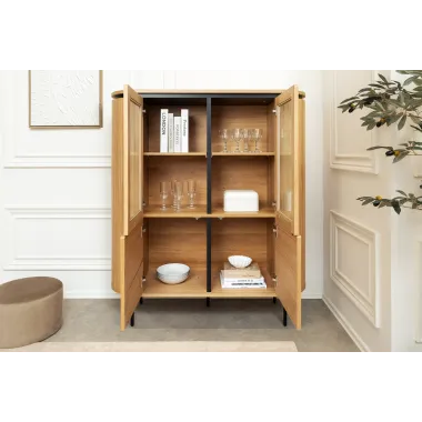 Invicta Witryna ATELIER naturalny fornir dębowy 120 x 140 x 40cm / 47454