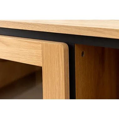 Invicta Witryna ATELIER naturalny fornir dębowy 120 x 140 x 40cm / 47454