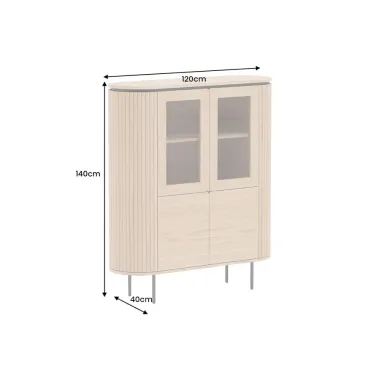 Invicta Witryna ATELIER naturalny fornir dębowy 120 x 140 x 40cm / 47454