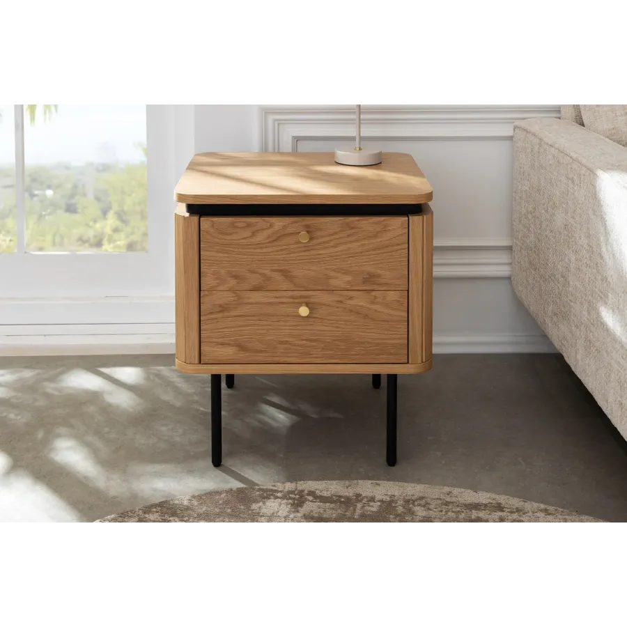 Invicta Szafka nocna ATELIER naturalny fornir dębowy 48 x 55 x 40cm / 47456