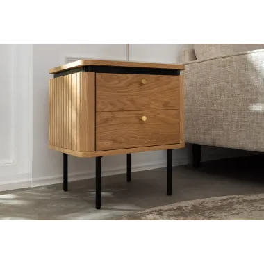 Invicta Szafka nocna ATELIER naturalny fornir dębowy 48 x 55 x 40cm / 47456