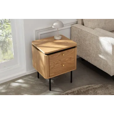 Invicta Szafka nocna ATELIER naturalny fornir dębowy 48 x 55 x 40cm / 47456