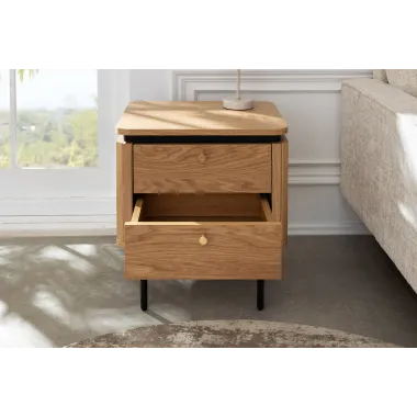 Invicta Szafka nocna ATELIER naturalny fornir dębowy 48 x 55 x 40cm / 47456