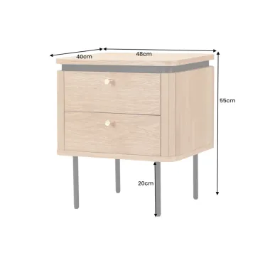 Invicta Szafka nocna ATELIER naturalny fornir dębowy 48 x 55 x 40cm / 47456