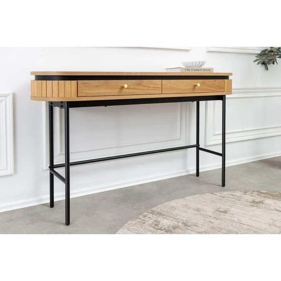 Invicta Konsola ATELIER naturalny fornir dębowy 120 x 76 x 30cm / 47456