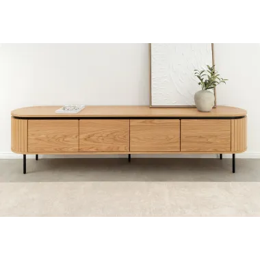 Invicta Szafka RTV ATELIER naturalny fornir dębowy 200 x 55 x 40cm / 47451