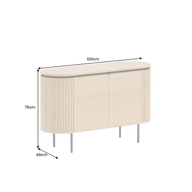 Invicta Komoda ATELIER naturalny fornir dębowy 120 x 76 x 40cm / 47452