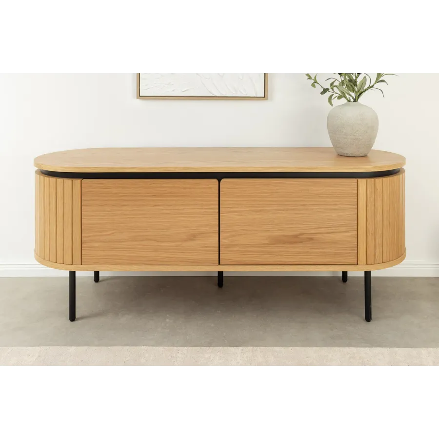 Invicta Szafka RTV ATELIER naturalny fornir dębowy 120 x 55 x 40cm / 47449