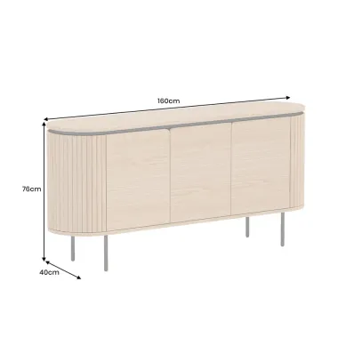 Invicta Komoda ATELIER naturalny fornir dębowy 160 x 76 x 40cm / 47453