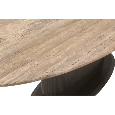 RUSSO Stół do jadalni brązowy owalny 235 x 76 x 110cm / 6906