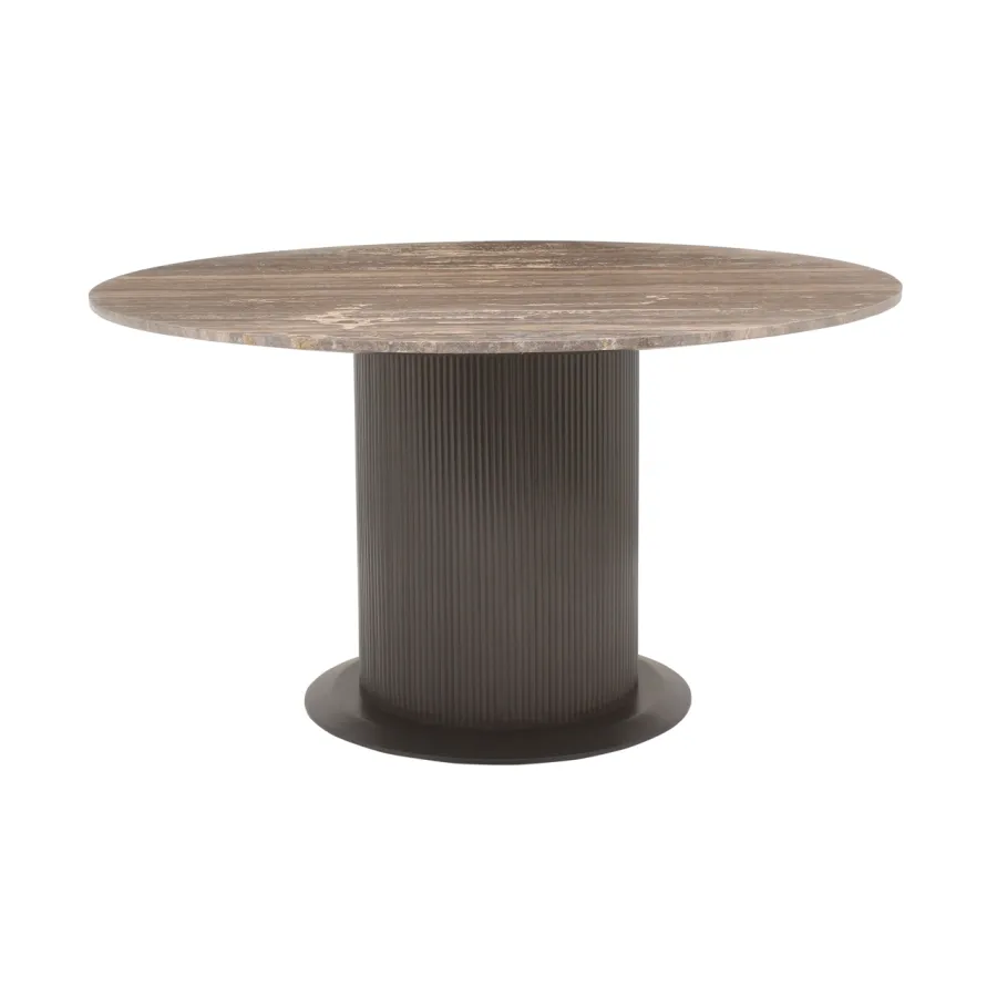 RUSSO Stół do jadalni brązowy Ø 140 x 76cm / 6905