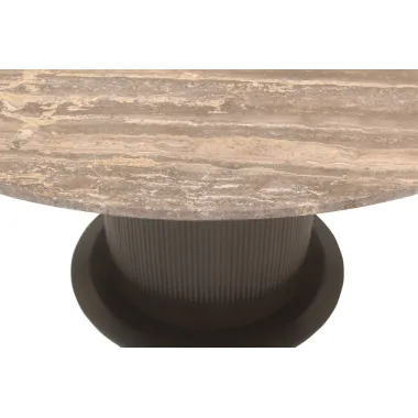 RUSSO Stół do jadalni brązowy Ø 140 x 76cm / 6905