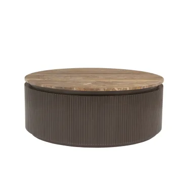 RUSSO Stolik kawowy brązowy Ø 90 x 35cm / 6902