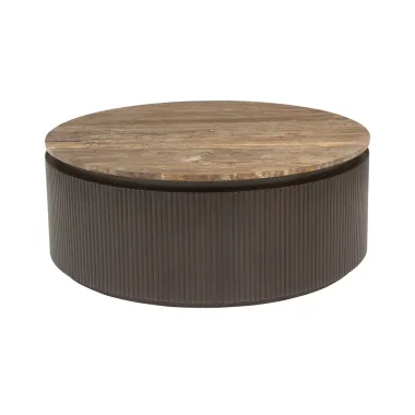 RUSSO Stolik kawowy brązowy Ø 90 x 35cm / 6902