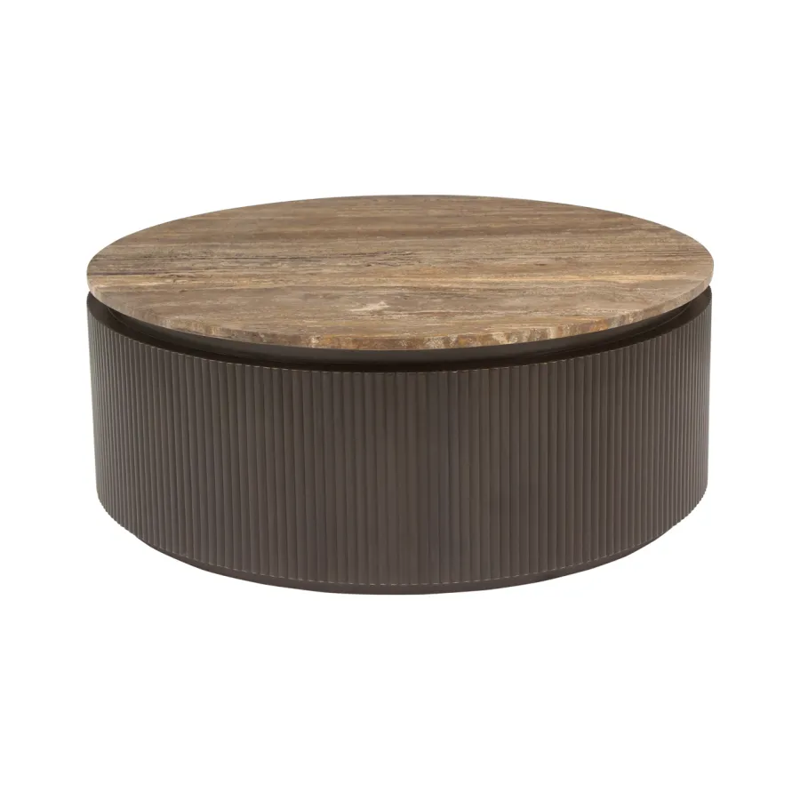 RUSSO Stolik kawowy brązowy Ø 90 x 35cm / 6902