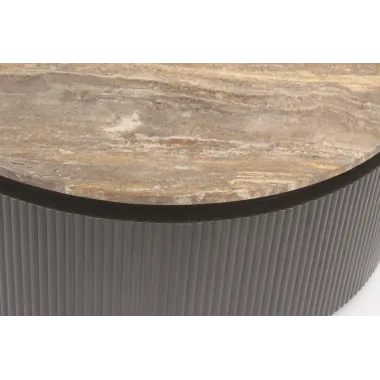 RUSSO Stolik kawowy brązowy Ø 90 x 35cm / 6902