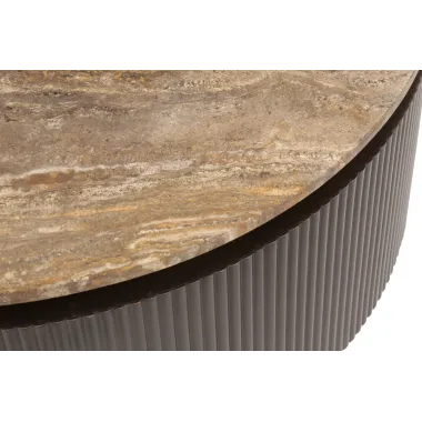 RUSSO Stolik kawowy brązowy Ø 90 x 35cm / 6902