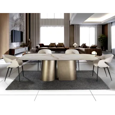 NUMA Stół do jadalni mosiądz 240 x 76 x 120cm / 514460