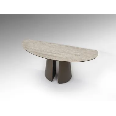 SAMARA Konsola brązowy trawertyt 130 x 78cm / 498920