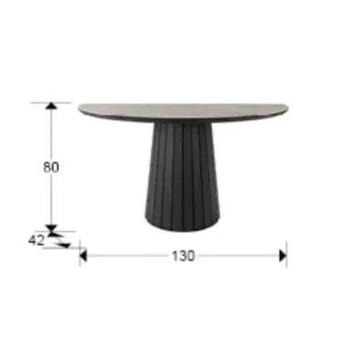 KORIA Konsola czarna blat optyka kamienia 130 x 80 x 42cm / 599481