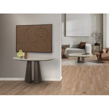 KORIA Konsola czarna blat optyka kamienia 130 x 80 x 42cm / 599481