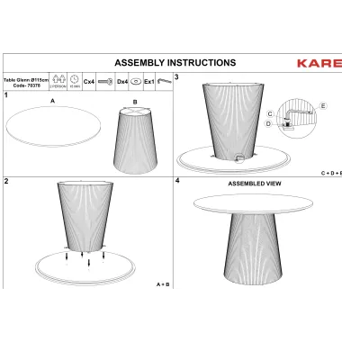 GLENN Stół do jadalni marmurowy blat Ø 115 x 75cm / 70378