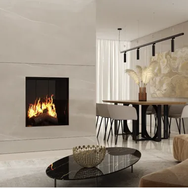 LUPO S LOFT Kominek wolnostojący jednostronny (czarny akuceram) 6,5 kW / LUPO S LOFT/BB