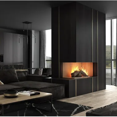 LUPO S LOFT Kominek wolnostojący jednostronny (czarny akuceram) 6,5 kW / LUPO S LOFT/BB