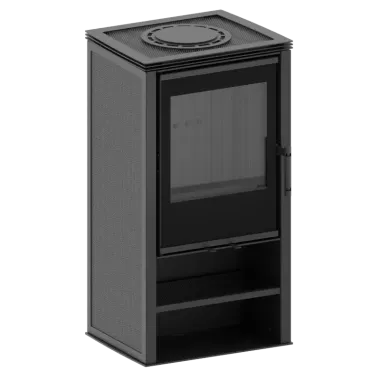 LUPO S LOFT Kominek wolnostojący jednostronny (czarny akuceram) 6,5 kW / LUPO S LOFT/BB