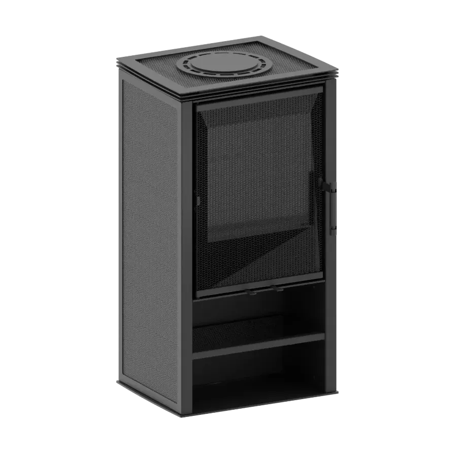 LUPO S LOFT Kominek wolnostojący jednostronny (czarny akuceram) 6,5 kW / LUPO S LOFT/BB