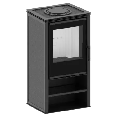 LUPO S Kominek wolnostojący jednostronny czarny 6,5 kW / LUPO S