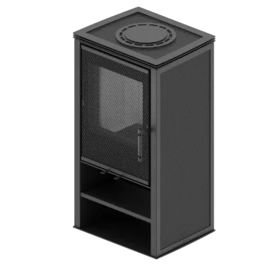 LUPO S Kominek wolnostojący jednostronny czarny 6,5 kW / LUPO S