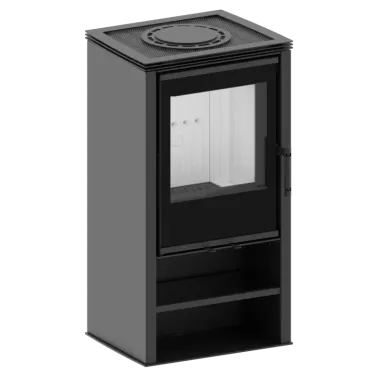 LUPO S Kominek wolnostojący jednostronny czarny 6,5 kW / LUPO S