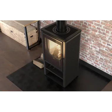 LUPO S Kominek wolnostojący jednostronny czarny 6,5 kW / LUPO S