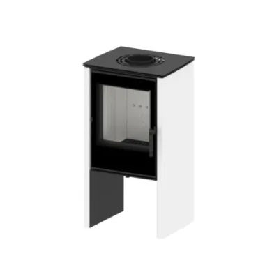 LUPO S Kominek wolnostojący jednostronny (białe panele boczne) 6,5 kW / LUPO S-W