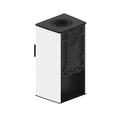 LUPO S Kominek wolnostojący jednostronny (białe panele boczne) 6,5 kW / LUPO S-W