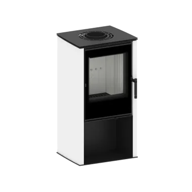 LUPO S Kominek wolnostojący jednostronny (białe panele boczne) 6,5 kW / LUPO S-W