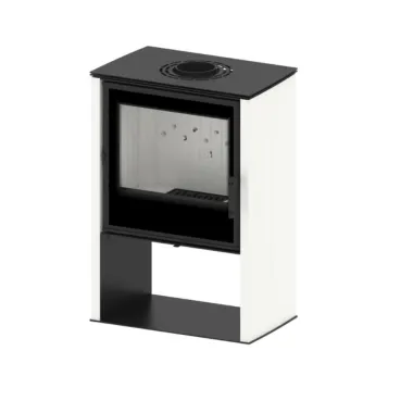 LUPO M Kominek wolnostojący (białe panele boczne) 8,7 kW / LUPO M-W