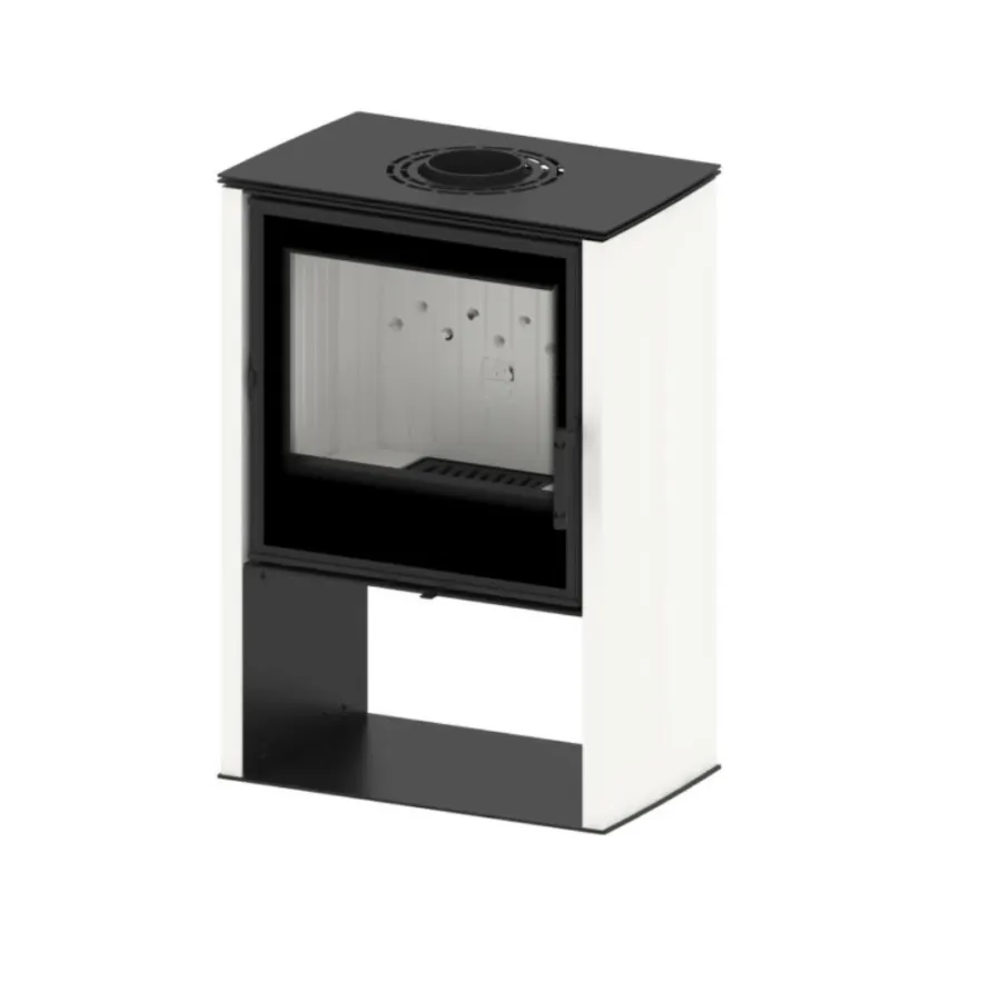 LUPO M Kominek wolnostojący (białe panele boczne) 8,7 kW / LUPO M-W