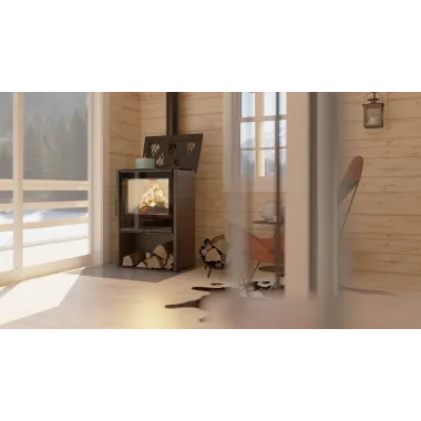 LUPO M Kominek wolnostojący z płyta grzewczą 8,7 kW / LUPO M-CP