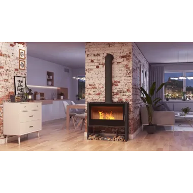 LUPO L Kominek wolnostojący białe panele boczne) 11 kW / LUPO L-W