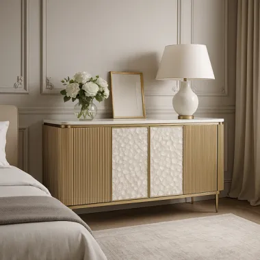 Livin Hill STILIG ST909 Komoda perłowe złoto 160 x 90 x 40cm / ST909